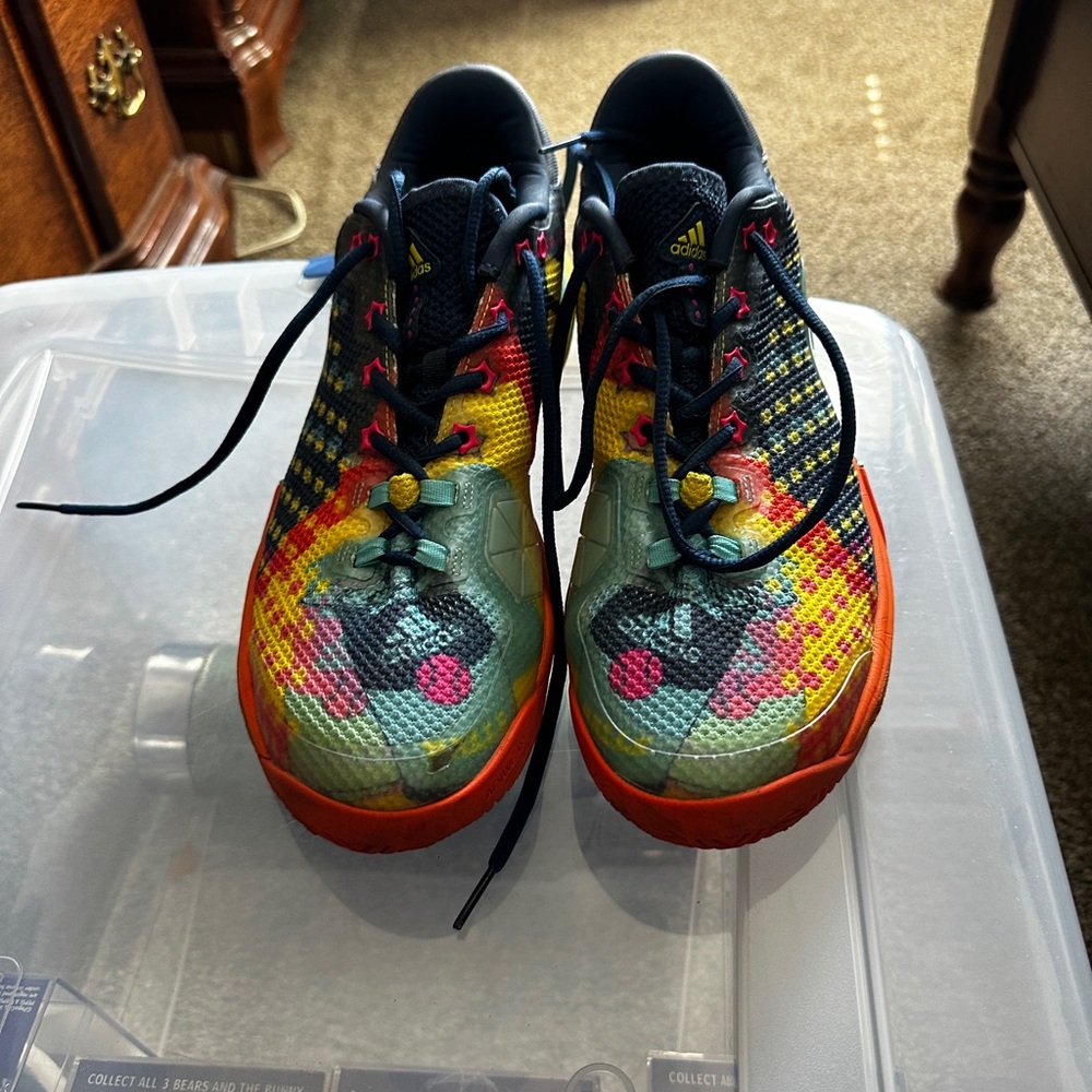 Adidas Blue and Yellow Athletic Shoes Dynamic Design - Picture 2 of 4